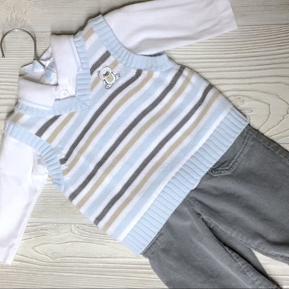 First Moments Infant Boys 3 pc Outfit.
